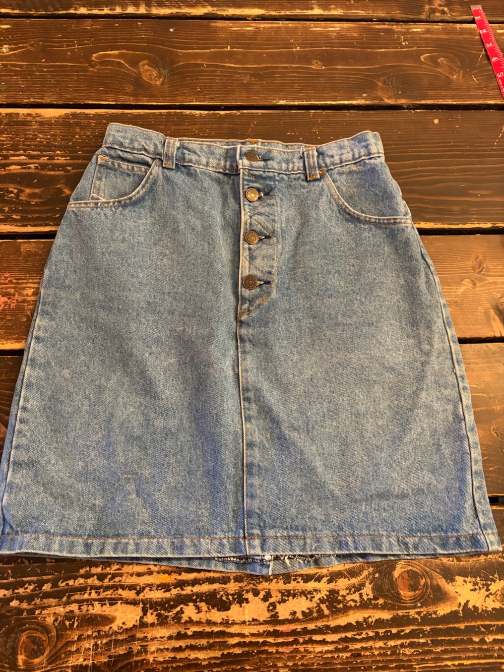 Vintage Hunt Club Light Blue Denim Skirt with Contrast Stitching size 4